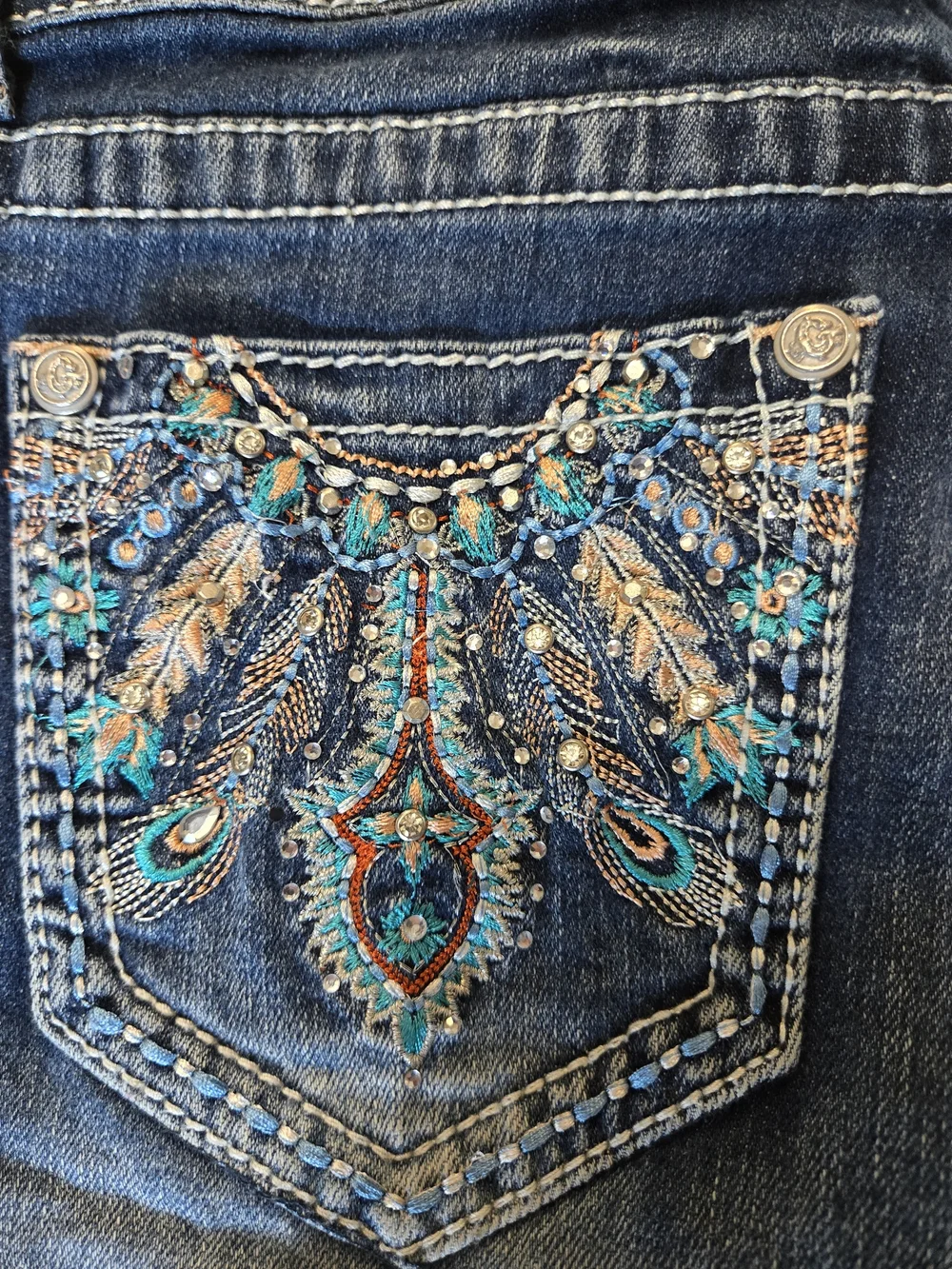 Grace Blue Embellished Denim Shorts